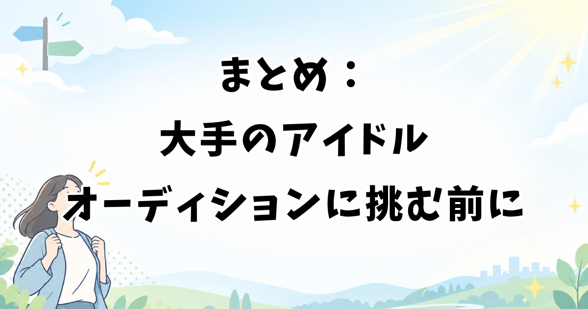 まとめ:大手のアイドルオーディションに挑む前に