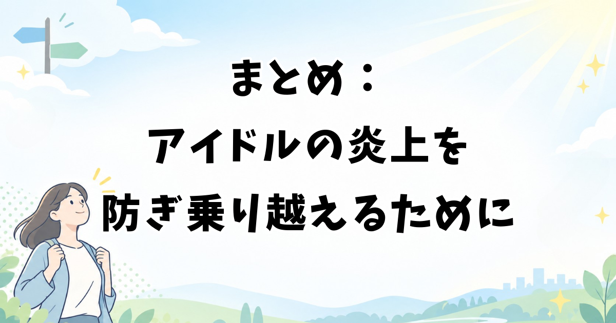 まとめ：アイドルの炎上を防ぎ乗り越えるために