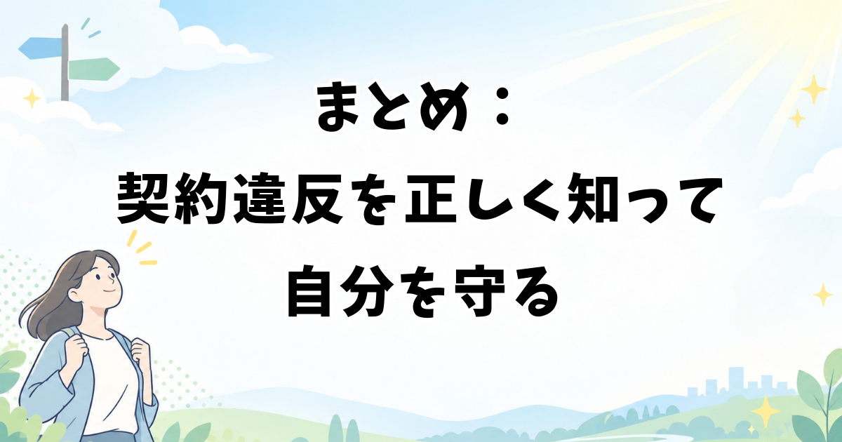 まとめ：アイドルの契約違反を正しく知って自分を守る