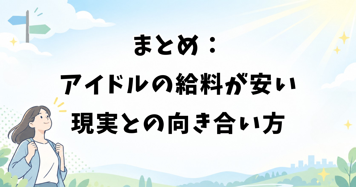 まとめ：アイドルの給料が安い現実との向き合い方