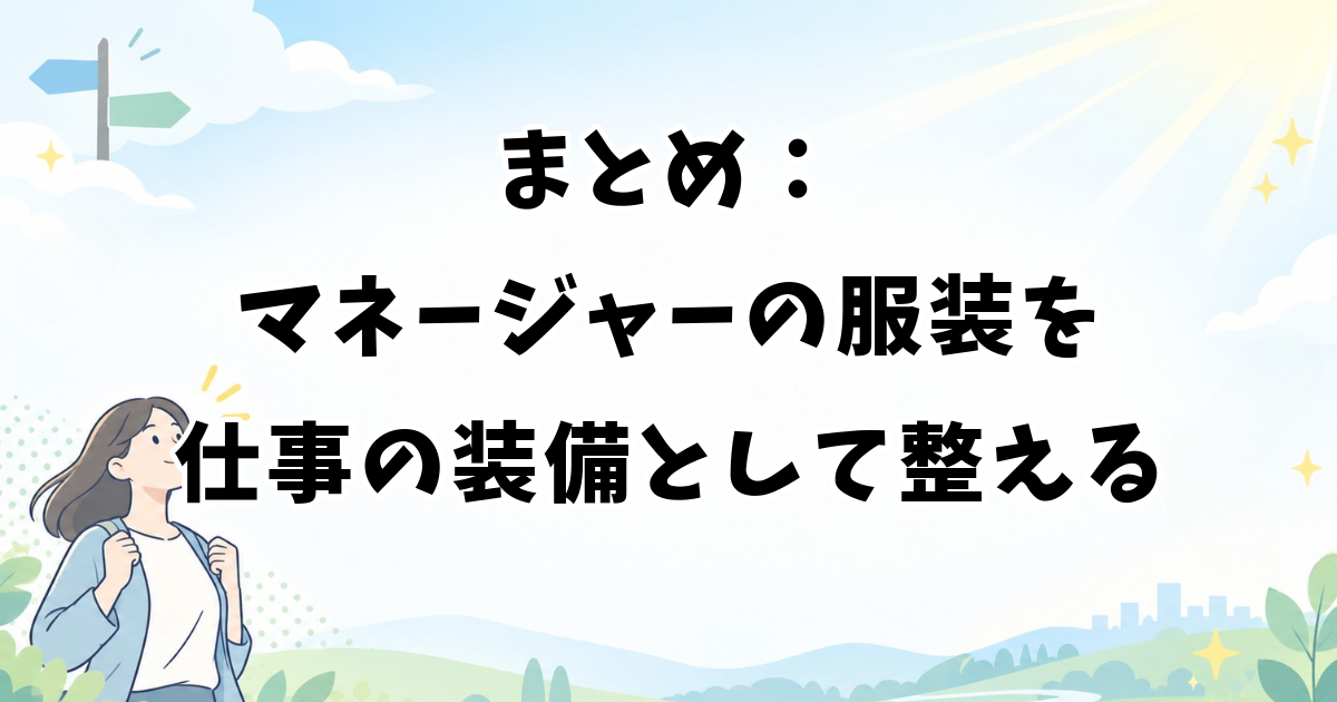 まとめ：アイドルのマネージャーの服装を仕事の装備として整える