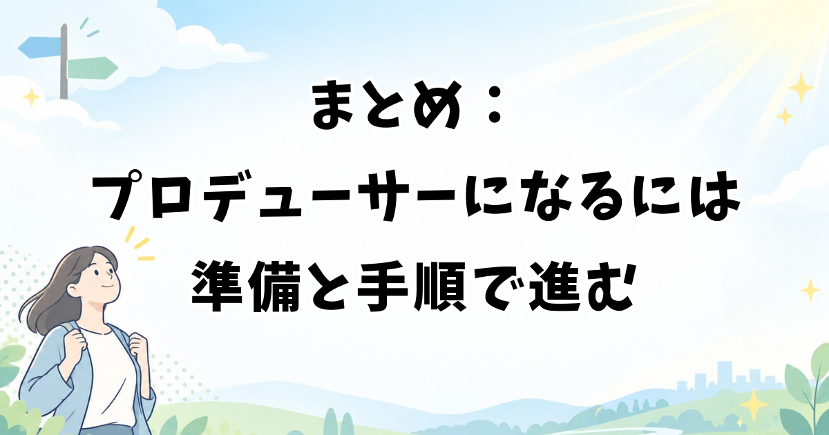 まとめ：アイドルのプロデューサーになるには準備と手順で進む
