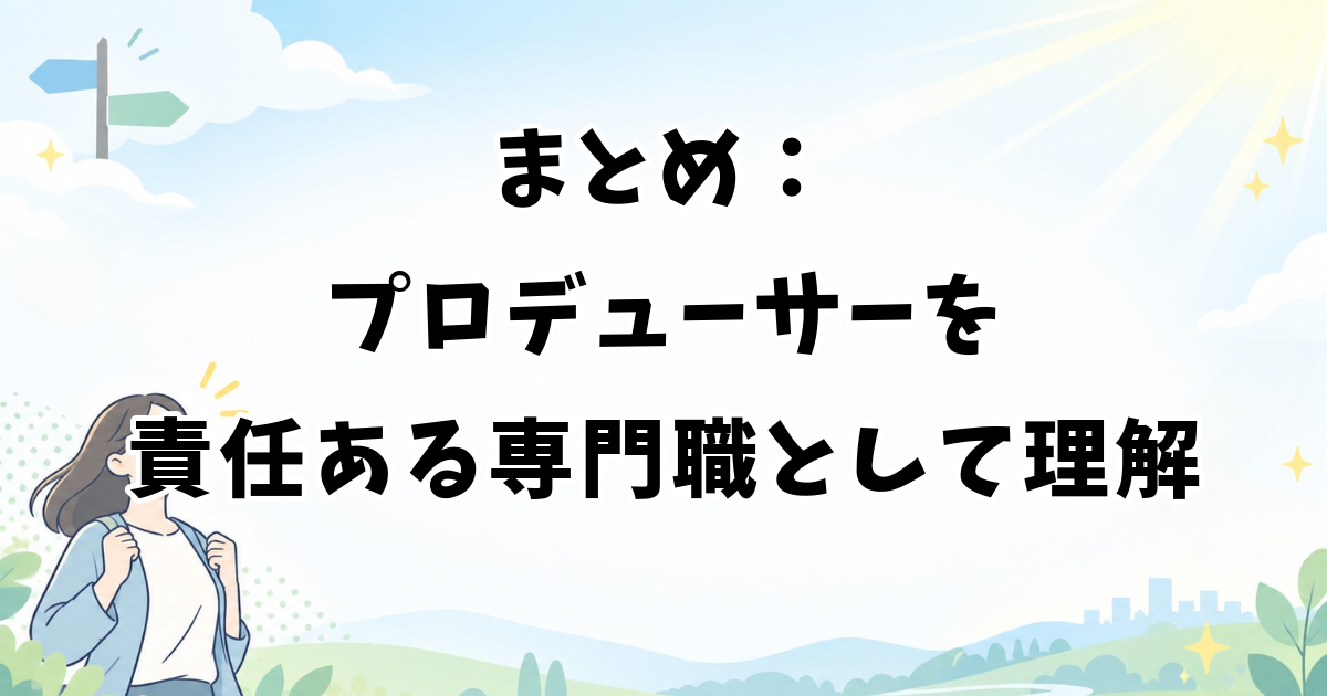 まとめ:アイドルのプロデューサーを責任ある専門職として理解する