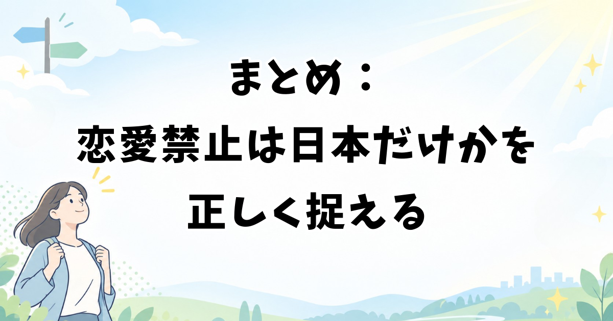 まとめ：アイドルの恋愛禁止は日本だけかを正しく捉える