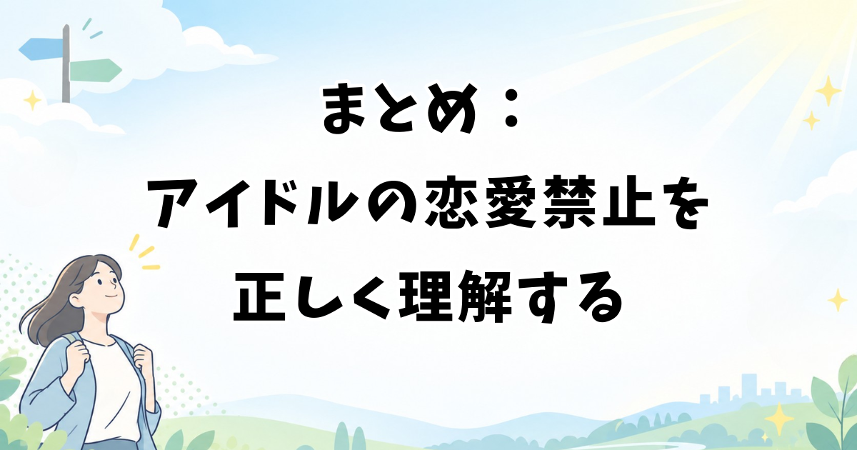 まとめ:アイドルの恋愛禁止を正しく理解する