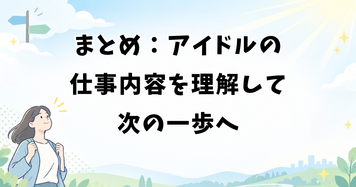まとめ:アイドルの仕事内容を理解して次の一歩へ