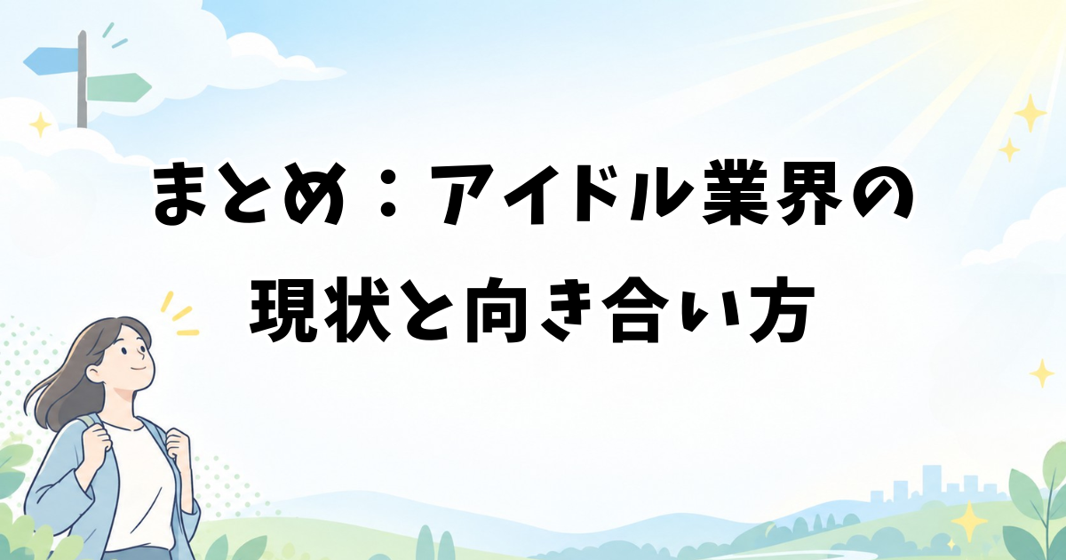 まとめ:アイドル業界の現状と向き合い方